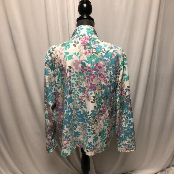 Allison Daley Jacket Womens Size XL Floral Zip Up Sweatshirt Pockets - Picture 4 of 7
